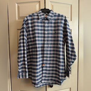 Brooks Brothers Madison Blue & White Plaid Supima Cotton Shirt